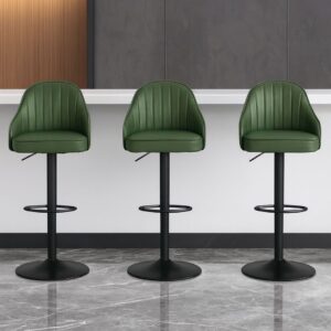 Axis Comfortable Counter Bar Stool with Backrest - Green