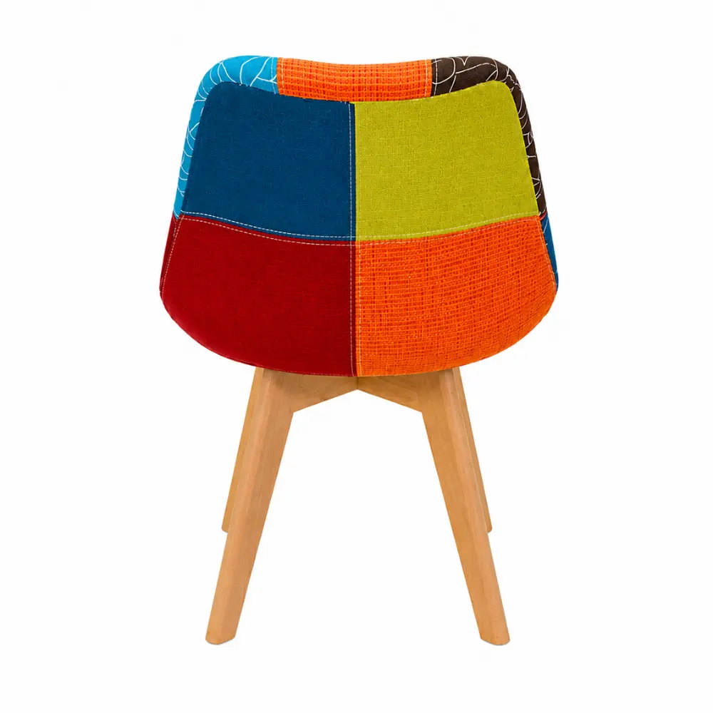 Modern Multi-Color Patchwork Dining Chair - Image 4