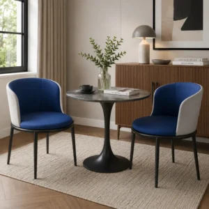 Modern Curved Blue Dining Chair