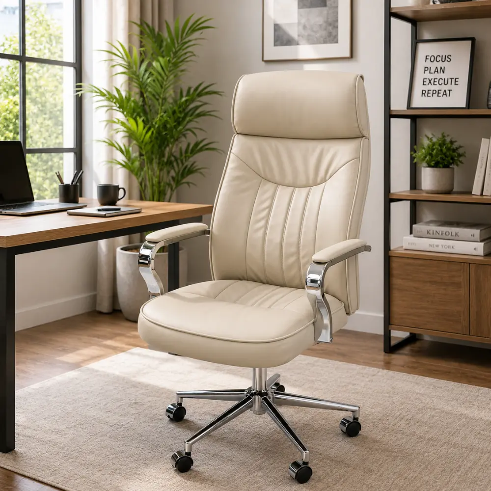 Luxury High-Back PU Leather Office Chair