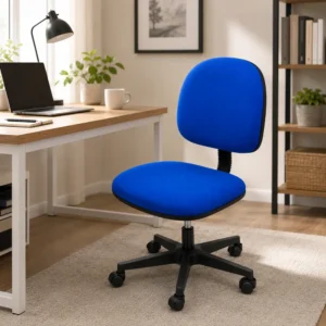 Compact Blue Swivel Office Chair