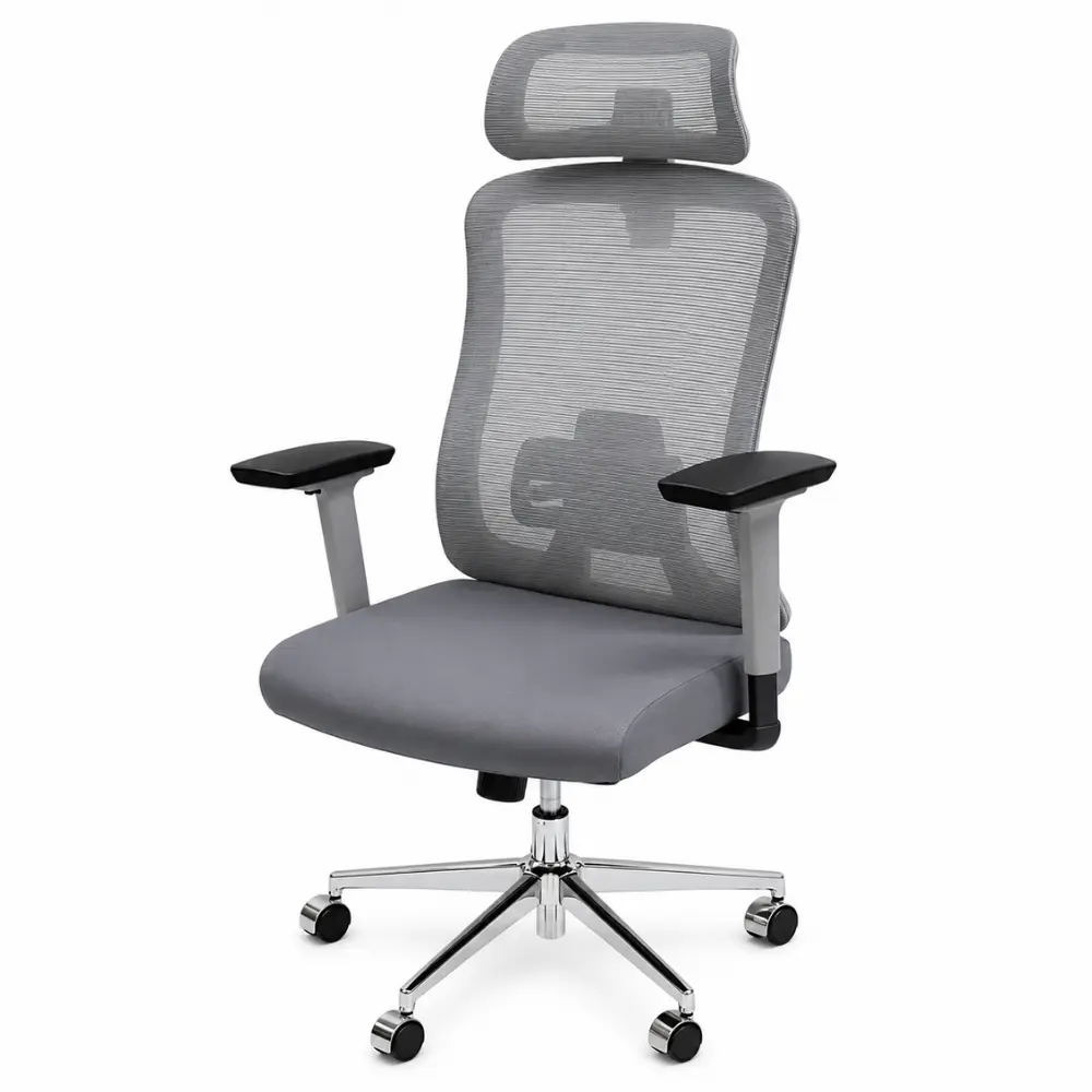 Ergonomic High-Back Grey Mesh Executive Office Chair - Image 2