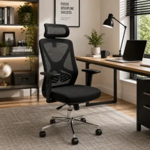 Executive High-Back Mesh Swivel Office Chair with Headrest