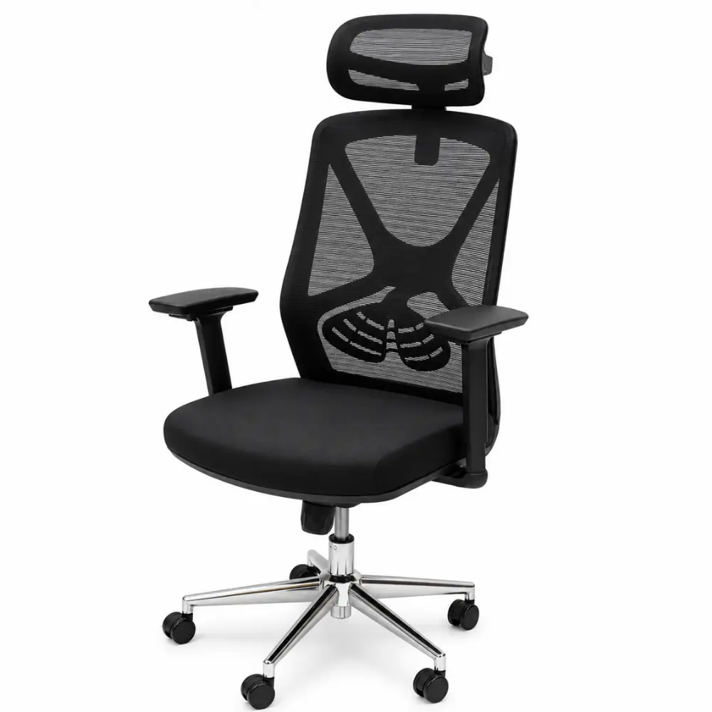 Executive High-Back Mesh Swivel Office Chair with Headrest - Image 3