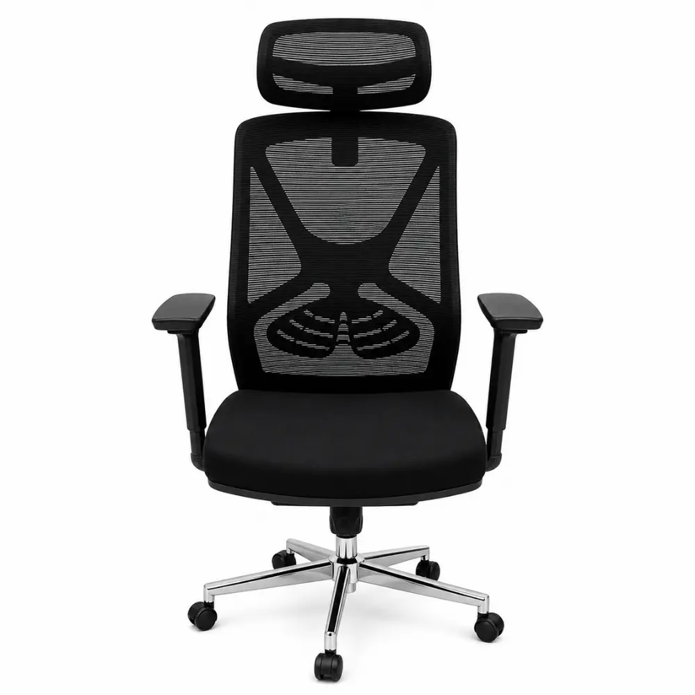 Executive High-Back Mesh Swivel Office Chair with Headrest - Image 2